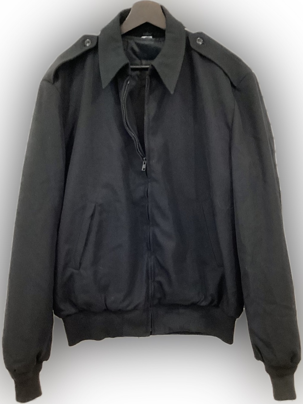 US Navy Vintage Wool Bomber Jacket 44L Black Enlisted 90s Military USN NWOT